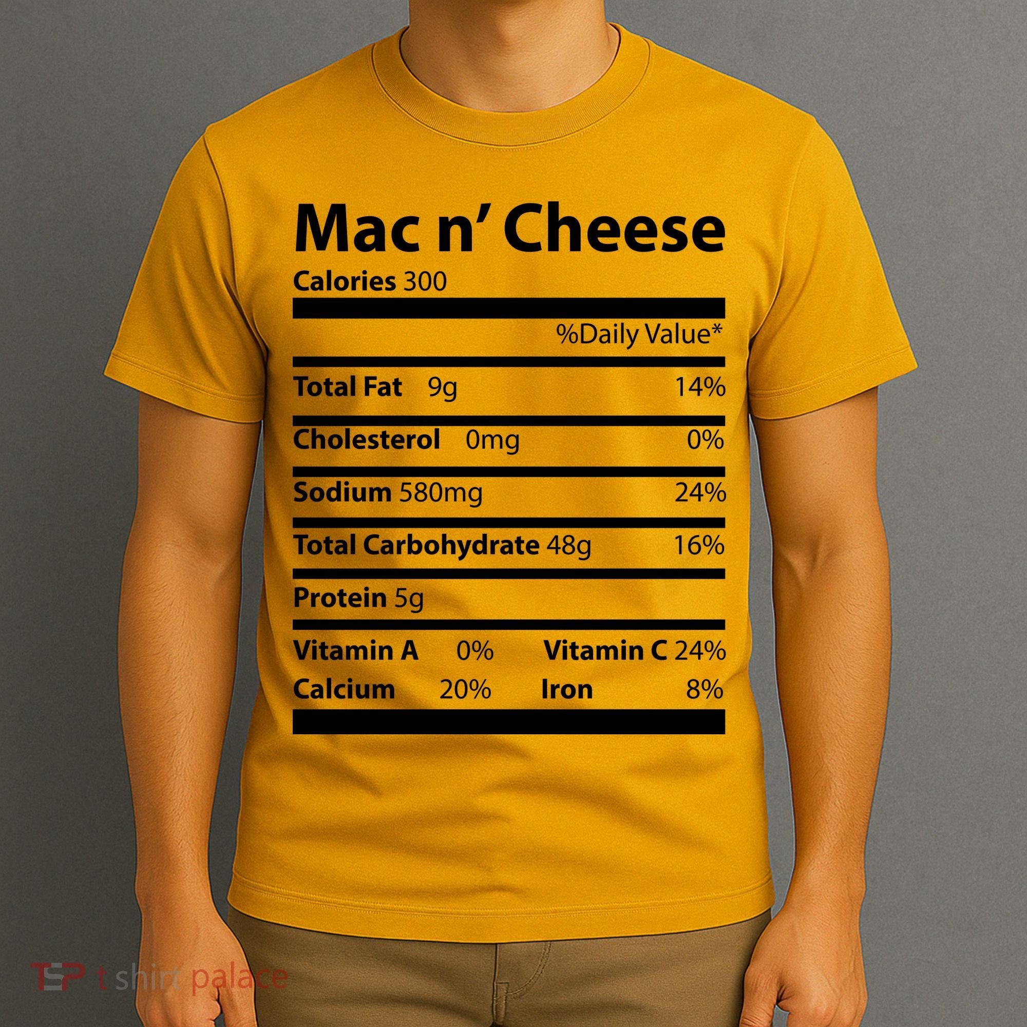 Funny Thanksgiving Mac N Cheese Nutrients Facts T-Shirt
