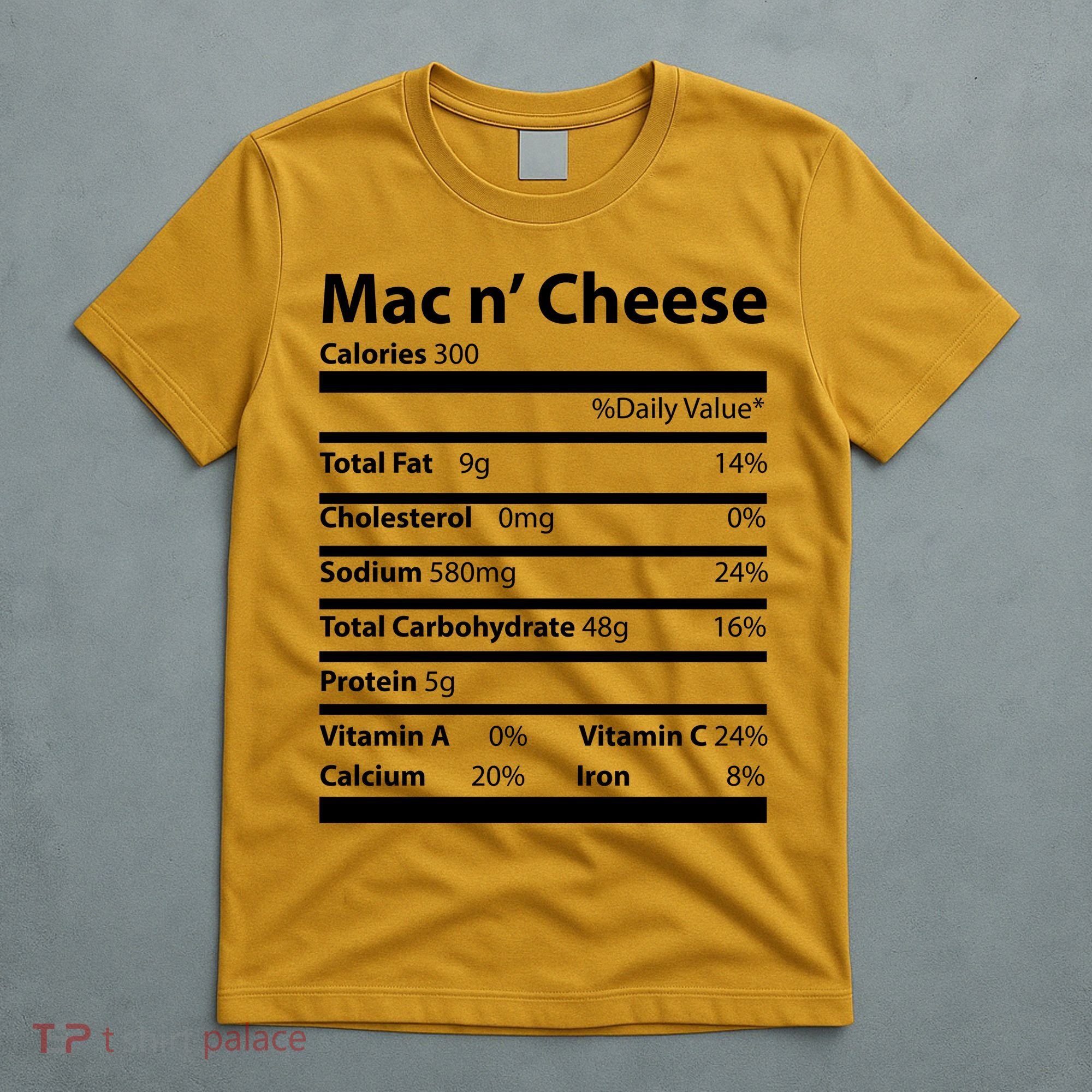 Funny Thanksgiving Mac N Cheese Nutrients Facts T-Shirt