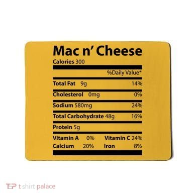 Funny Thanksgiving Mac N Cheese Nutrients Facts Mousepad