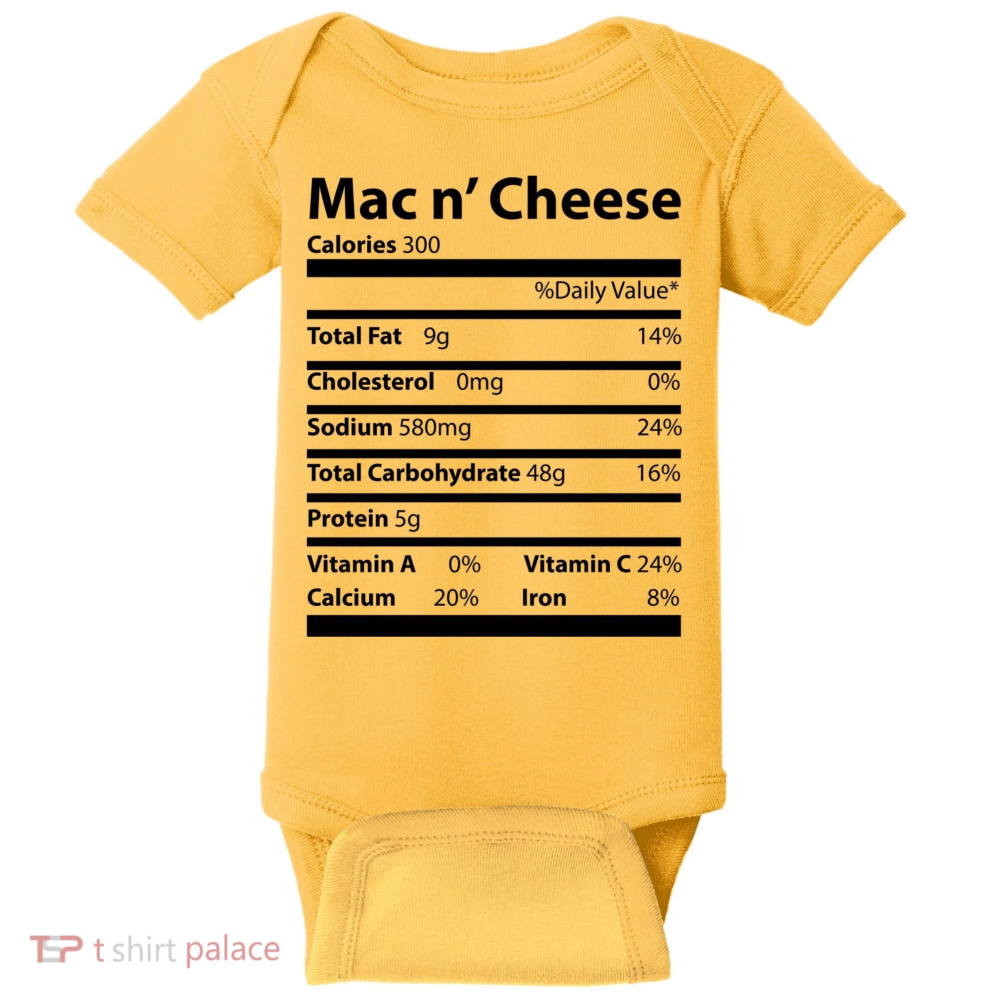 Funny Thanksgiving Mac N Cheese Nutrients Facts Baby Bodysuit