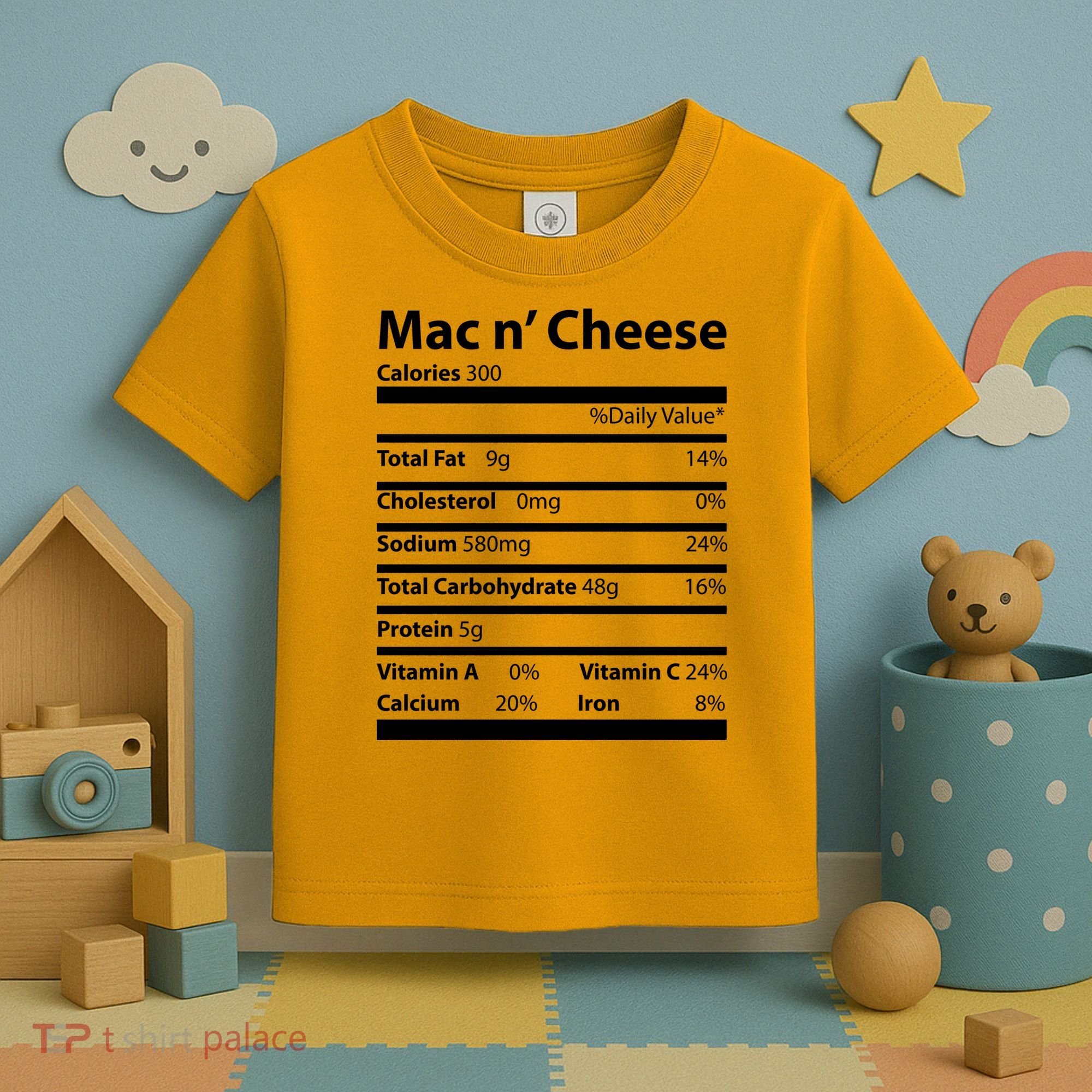 Funny Thanksgiving Mac N Cheese Nutrients Facts Toddler T-Shirt