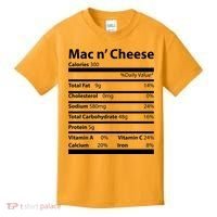 Funny Thanksgiving Mac N Cheese Nutrients Facts Kids T-Shirt thumb 0