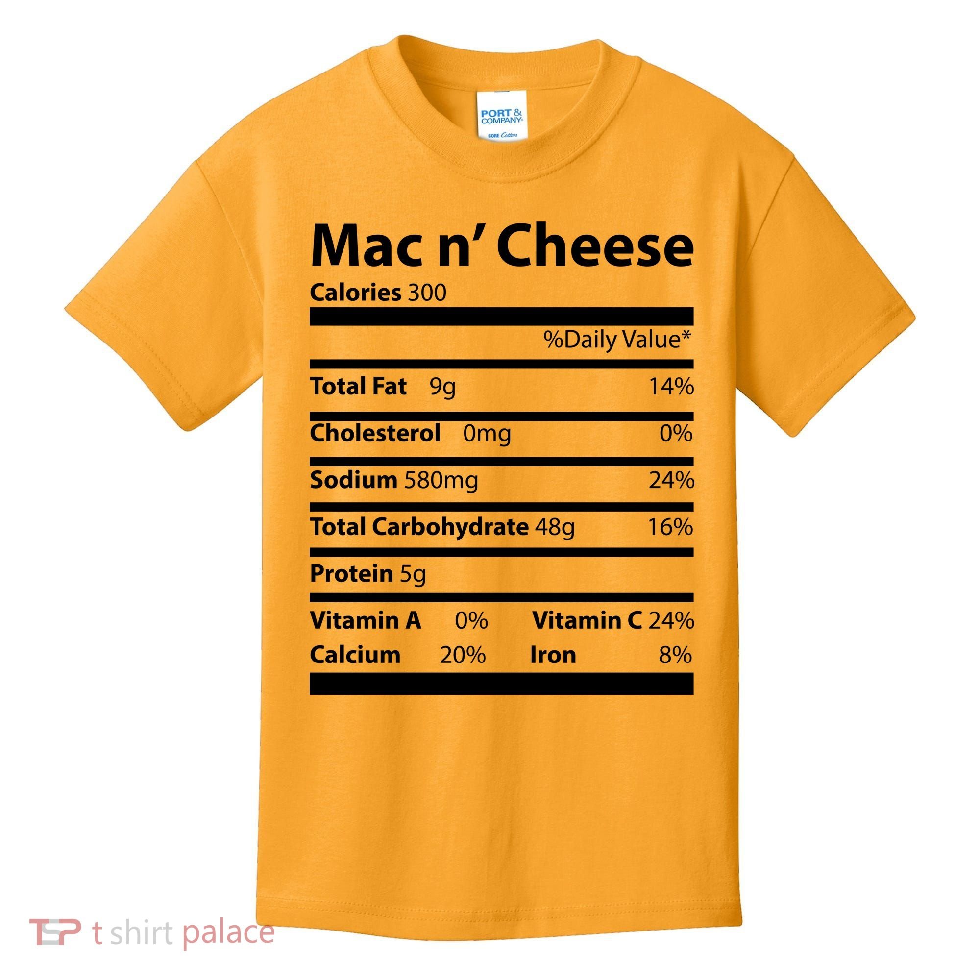 Funny Thanksgiving Mac N Cheese Nutrients Facts Kids T-Shirt