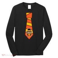 Funny Thanksgiving Tie Turkey Long Sleeve Shirt thumb 0