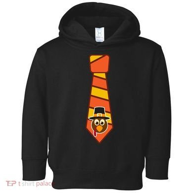 Funny Thanksgiving Tie Turkey Toddler Hoodie