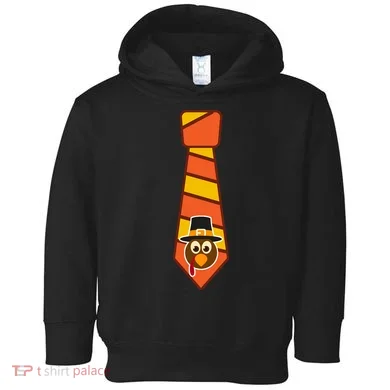Funny Thanksgiving Tie Turkey Toddler Hoodie