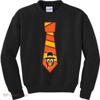 Funny Thanksgiving Tie Turkey Kids Sweatshirt thumb 0