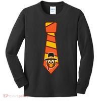 Funny Thanksgiving Tie Turkey Kids Long Sleeve Shirt thumb 0