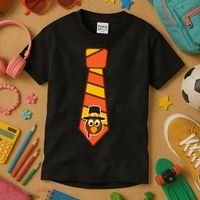 Funny Thanksgiving Tie Turkey Kids T-Shirt thumb 3