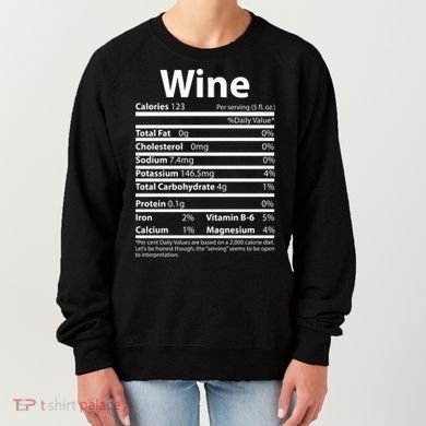 Funny Thanksgiving Wine Nutritional Values Women's Sweatshirt