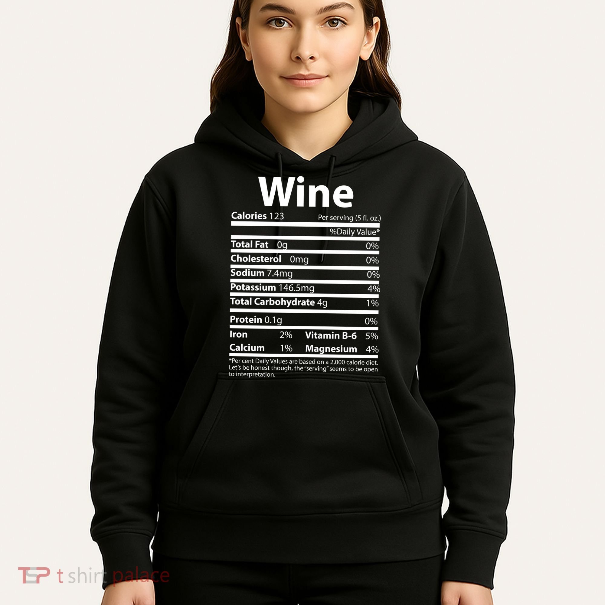 Funny Thanksgiving Wine Nutritional Values Hoodie