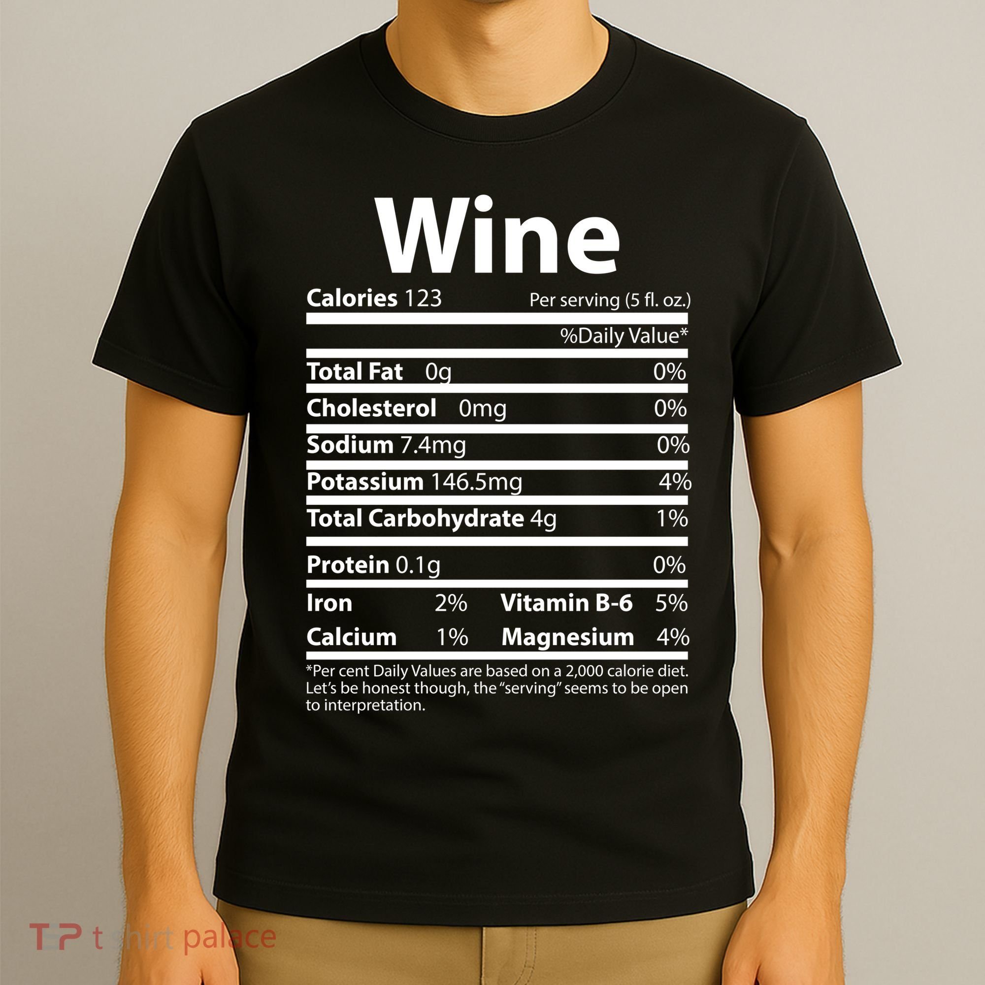 Funny Thanksgiving Wine Nutritional Values T-Shirt