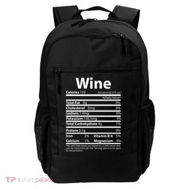 Funny Thanksgiving Wine Nutritional Values Backpack