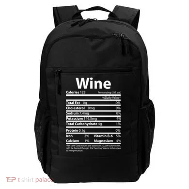 Funny Thanksgiving Wine Nutritional Values Backpack