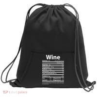 Funny Thanksgiving Wine Nutritional Values Sweatshirt Cinch Pack Bag thumb 0