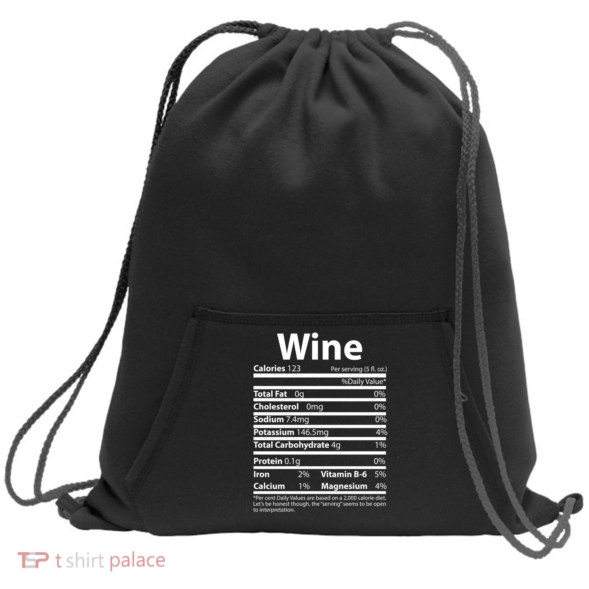 Funny Thanksgiving Wine Nutritional Values Sweatshirt Cinch Pack Bag