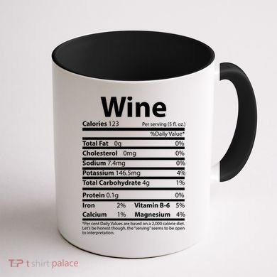 Funny Thanksgiving Wine Nutritional Values Coffee Mug back