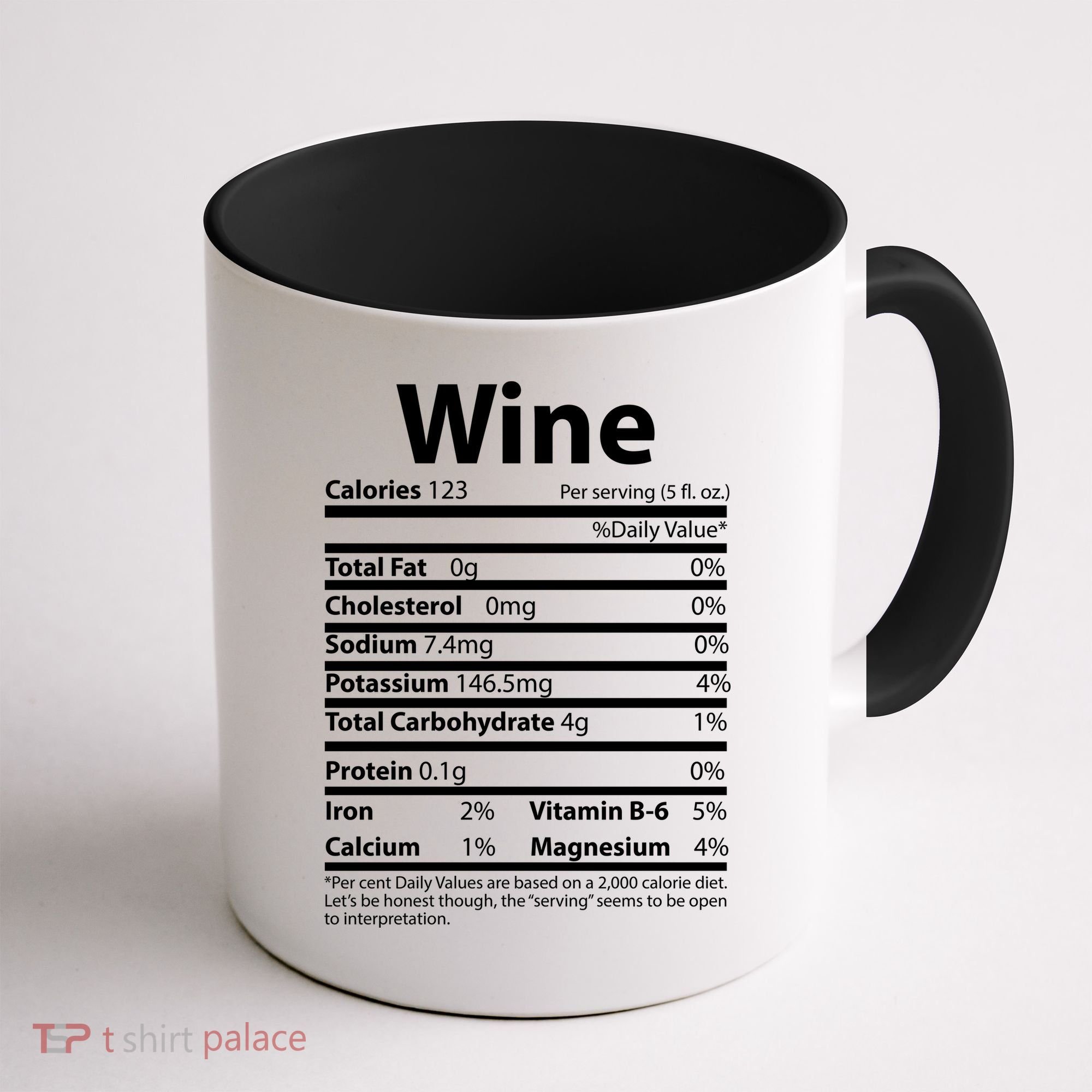 Funny Thanksgiving Wine Nutritional Values Coffee Mug