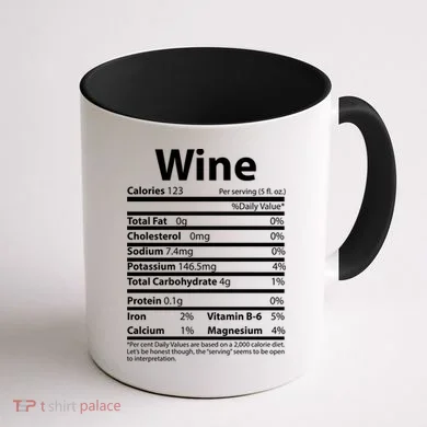 Funny Thanksgiving Wine Nutritional Values Coffee Mug back