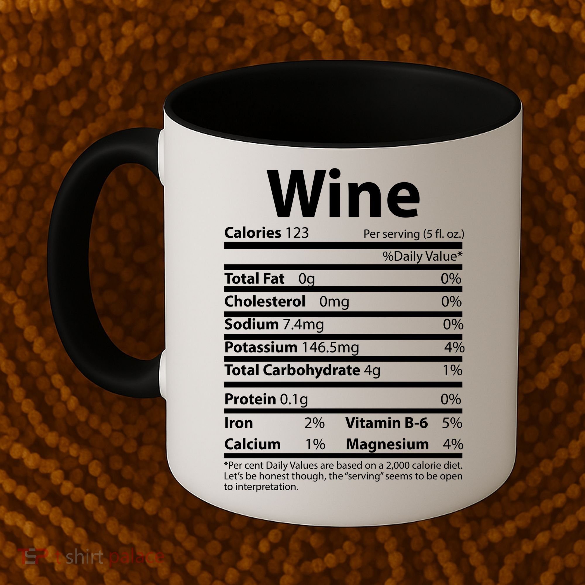 Funny Thanksgiving Wine Nutritional Values Coffee Mug