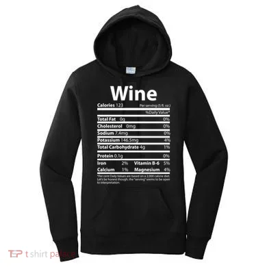Funny Thanksgiving Wine Nutritional Values Women's Hoodie