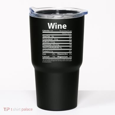 Funny Thanksgiving Wine Nutritional Values Tumbler