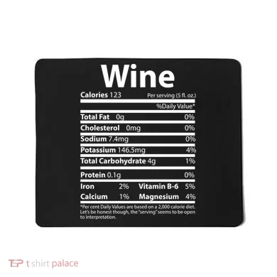 Funny Thanksgiving Wine Nutritional Values Mousepad