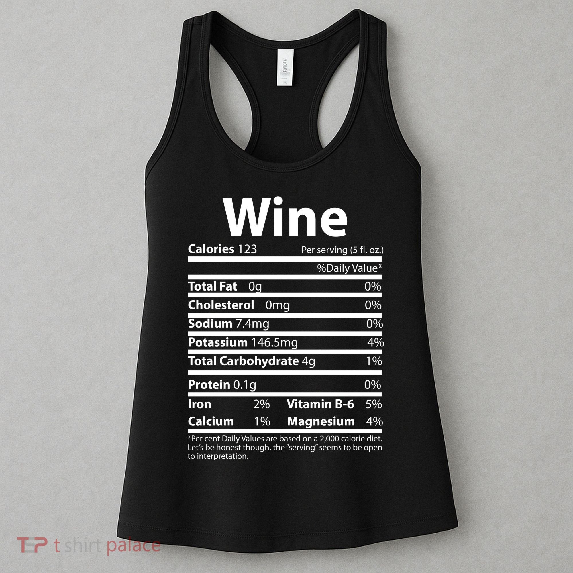 Funny Thanksgiving Wine Nutritional Values Women's Tank Top