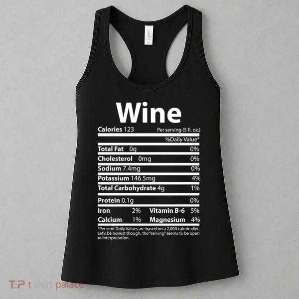 Funny Thanksgiving Wine Nutritional Values Women's Tank Top