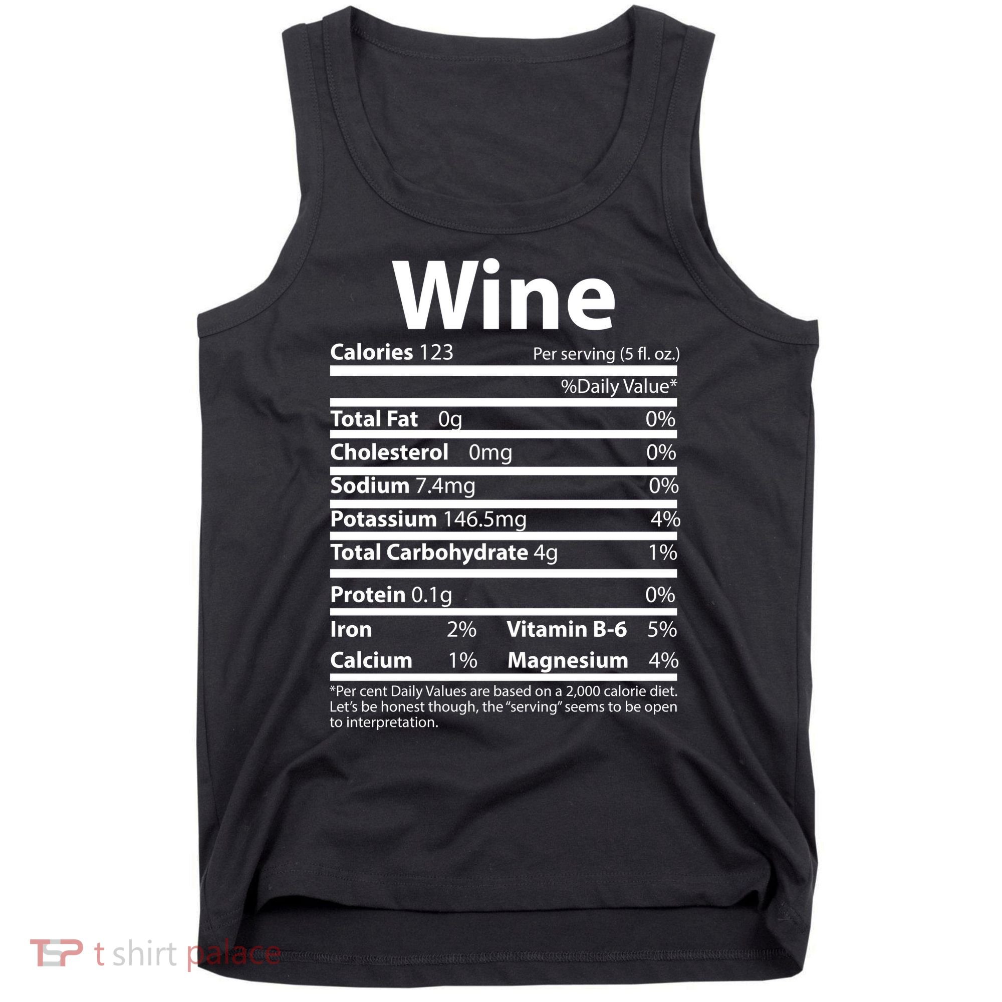 Funny Thanksgiving Wine Nutritional Values Tank Top