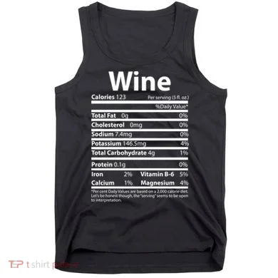 Funny Thanksgiving Wine Nutritional Values Tank Top