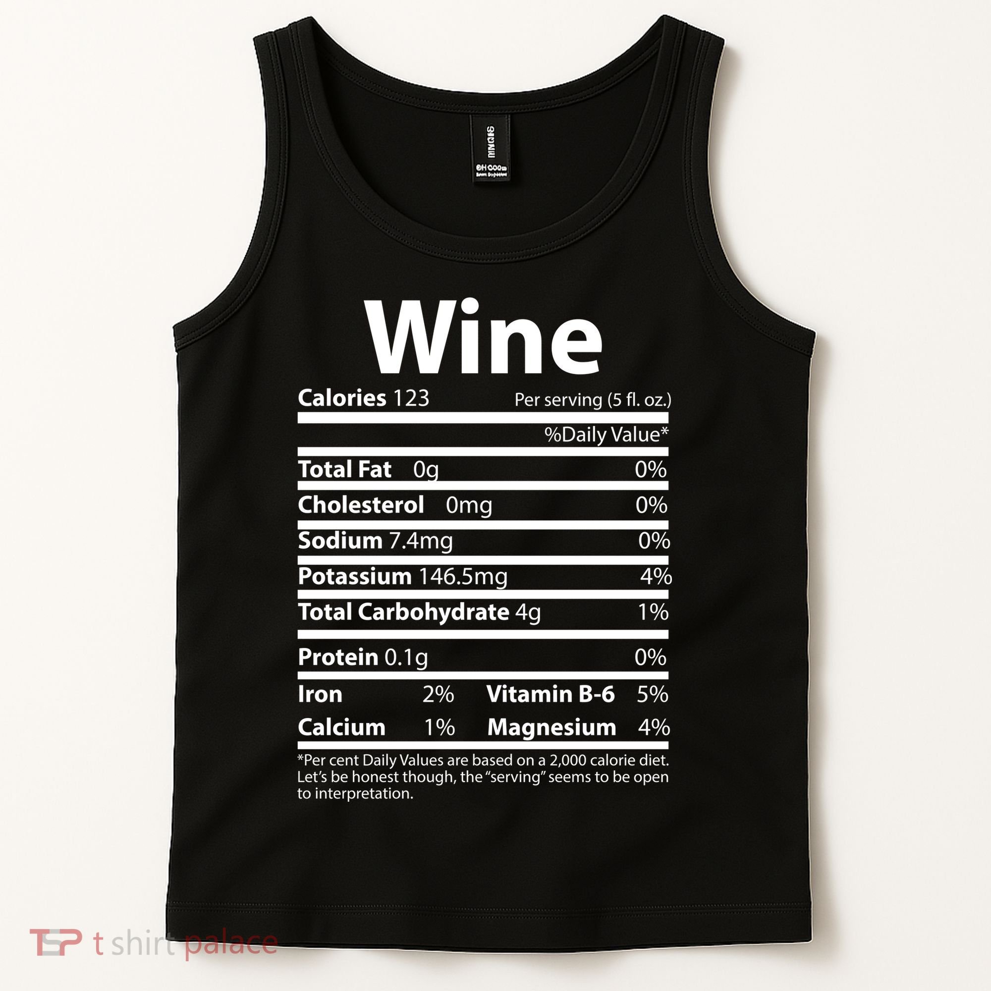 Funny Thanksgiving Wine Nutritional Values Tank Top