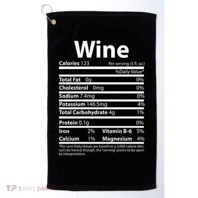 Funny Thanksgiving Wine Nutritional Values Golf Towel