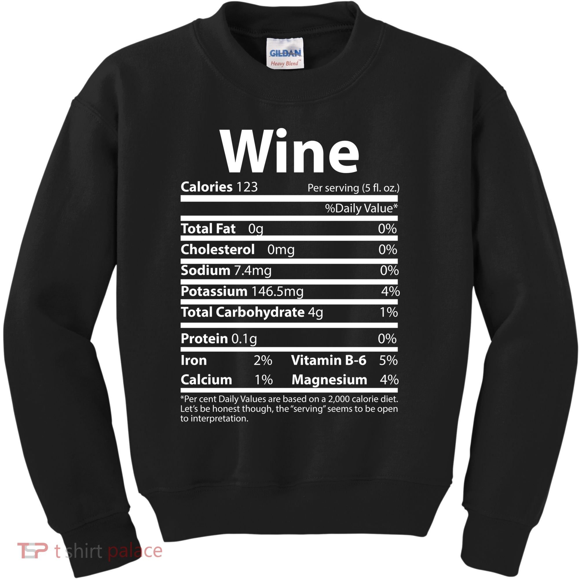 Funny Thanksgiving Wine Nutritional Values Kids Sweatshirt