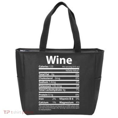 Funny Thanksgiving Wine Nutritional Values Tote Bag