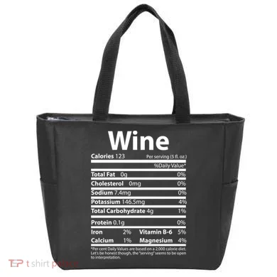 Funny Thanksgiving Wine Nutritional Values Tote Bag