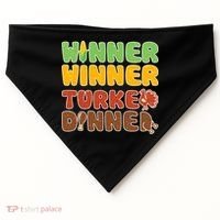 Funny Thanksgiving Winner Winner Turkey Dinner  USA-Made Doggie Bandana thumb 0