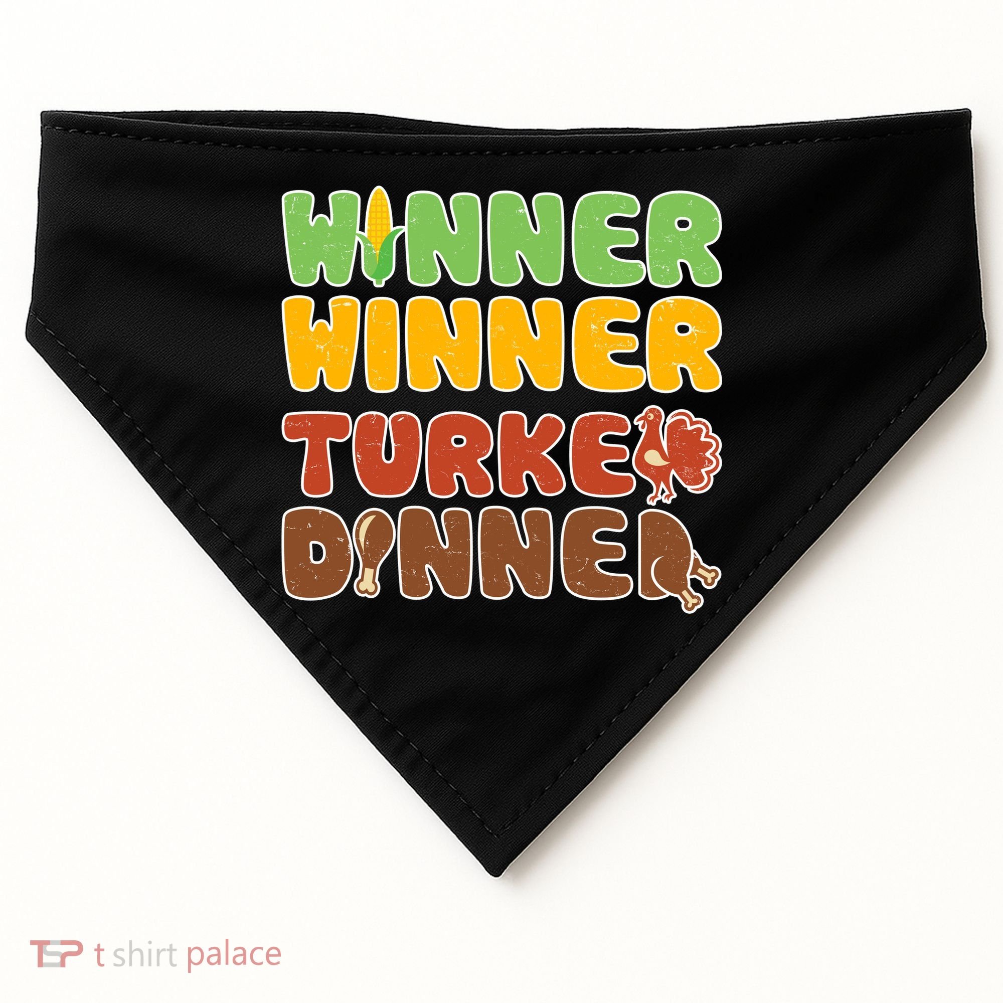 Funny Thanksgiving Winner Winner Turkey Dinner  USA-Made Doggie Bandana