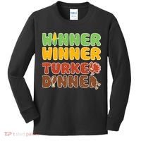 Funny Thanksgiving Winner Winner Turkey Dinner  Kids Long Sleeve Shirt thumb 0