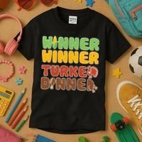 Funny Thanksgiving Winner Winner Turkey Dinner  Kids T-Shirt thumb 3