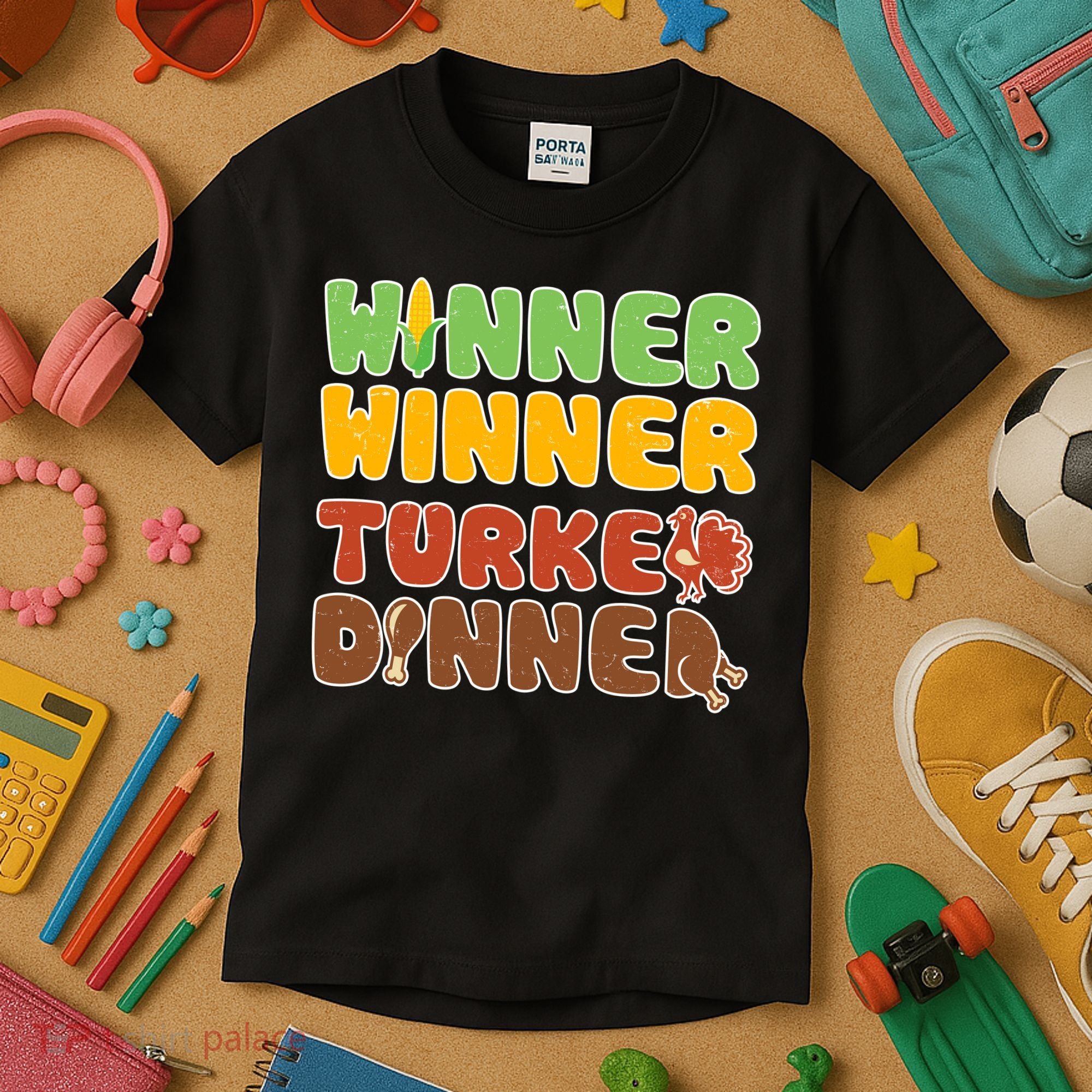 Funny Thanksgiving Winner Winner Turkey Dinner  Kids T-Shirt