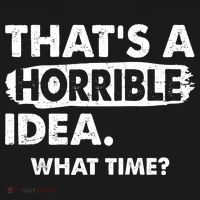 Funny That's A Horrible Idea. What Time? Ornament thumb 1