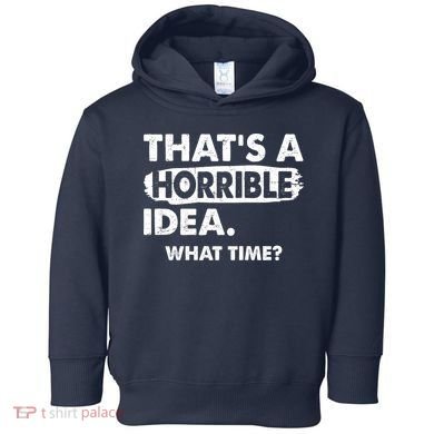 Funny That's A Horrible Idea. What Time? Toddler Hoodie