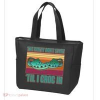 Funny The Party Don't Start 'Til I Croc In Tote Bag thumb 3