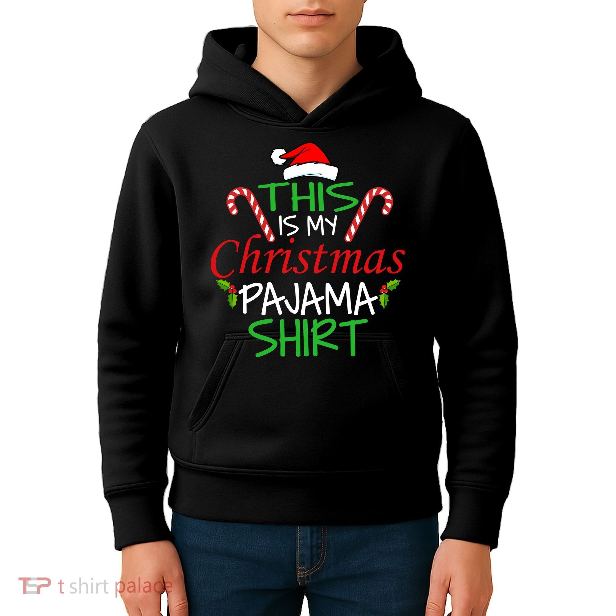 Funny This Is My Christmas Pajama Shirt Kids Hoodie