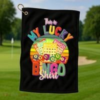Funny This Is My Lucky Bingo Golf Towel thumb 1