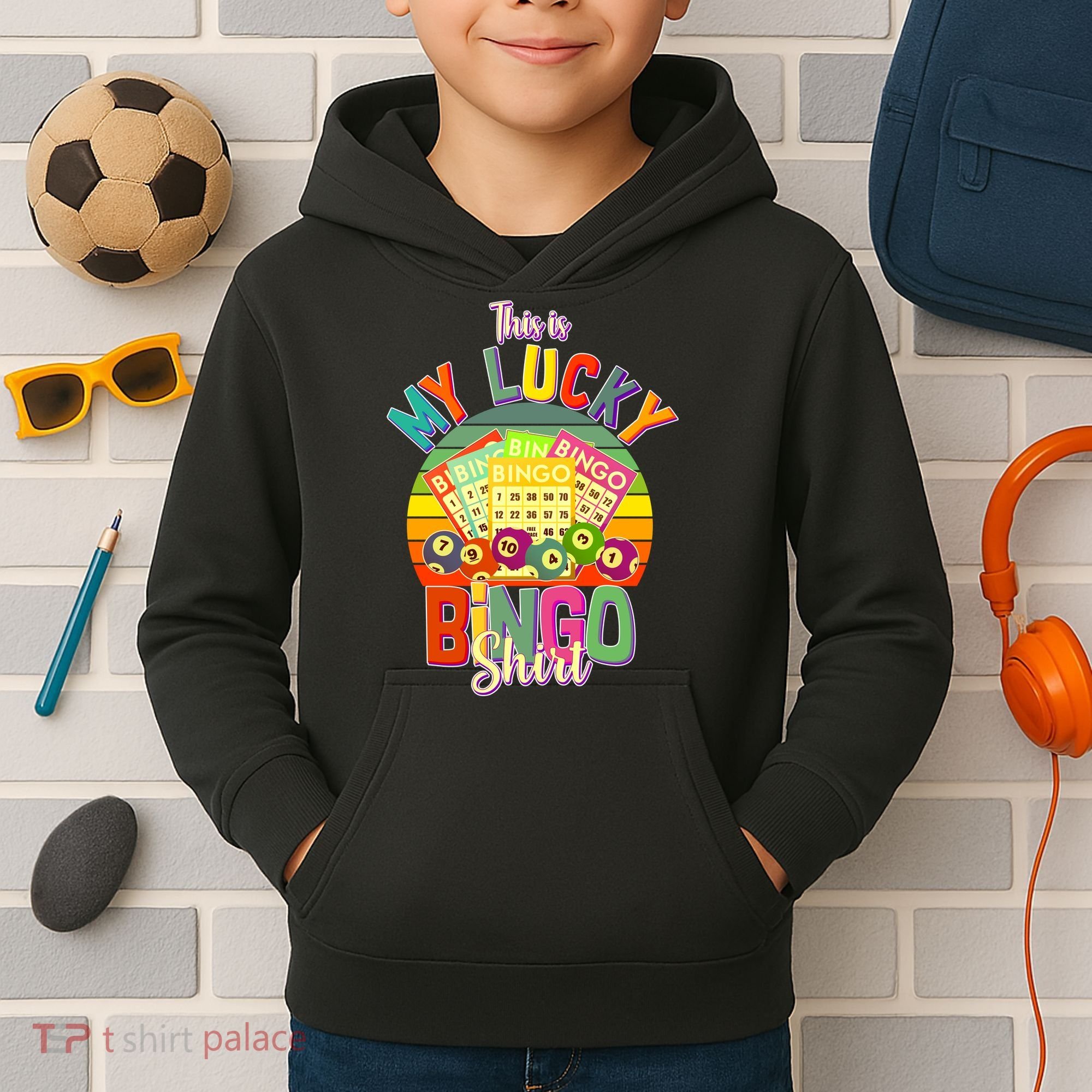 Funny This Is My Lucky Bingo Kids Hoodie