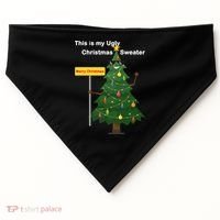 Funny This Is My Ugly Christmas Sweater USA-Made Doggie Bandana thumb 0