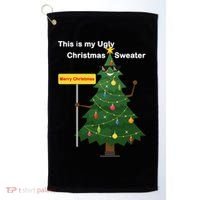 Funny This Is My Ugly Christmas Sweater Golf Towel thumb 0