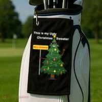 Funny This Is My Ugly Christmas Sweater Golf Towel thumb 2